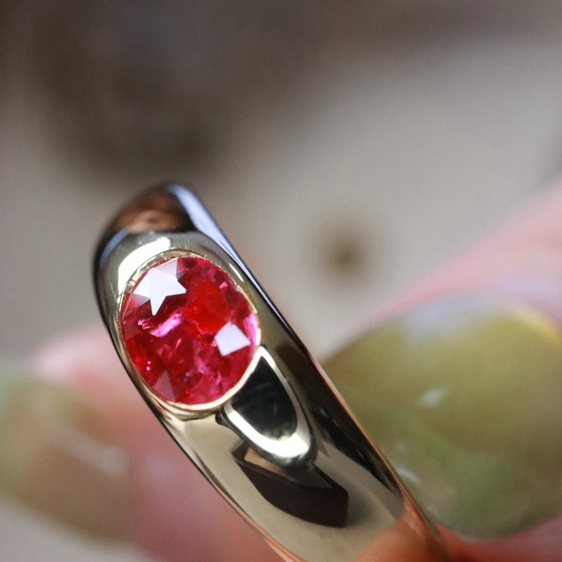 14k Gold 0.45 Ct Natural Ruby Ring - 2