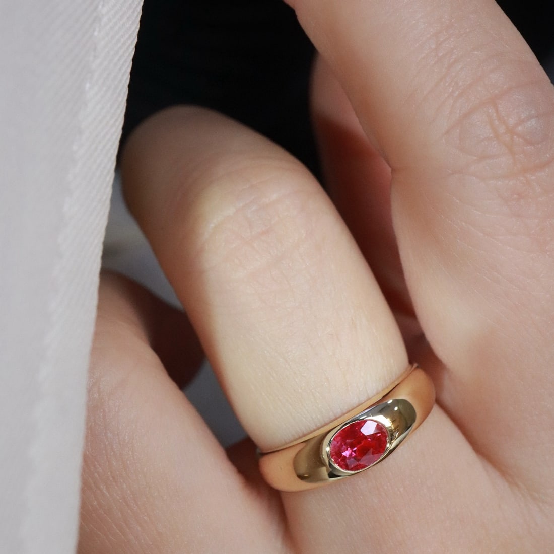 14k Gold 0.45 Ct Natural Ruby Ring - 3