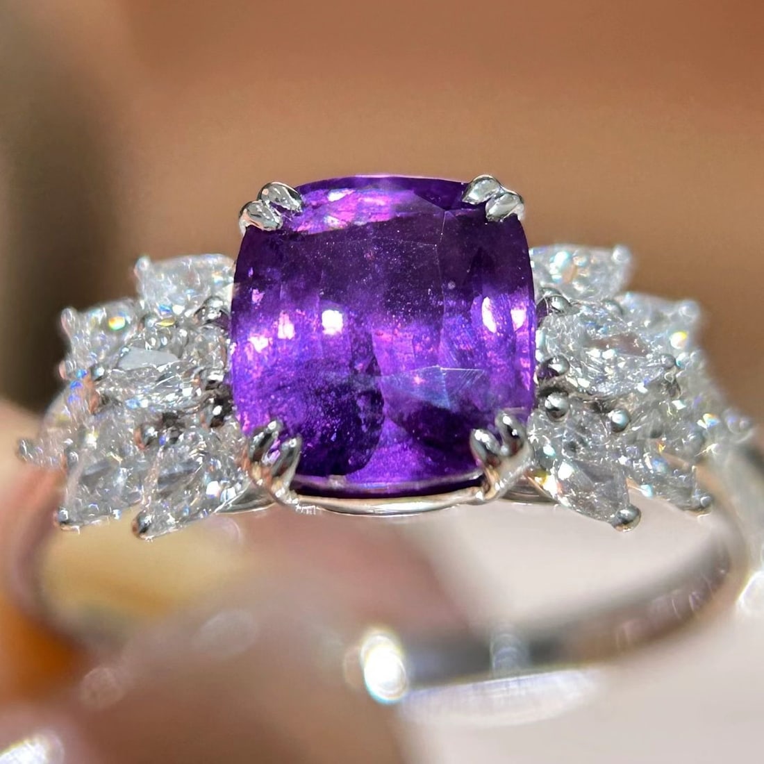 14k Gold 2.75 Ctw Natural Sapphire & Diamond Ring - 2