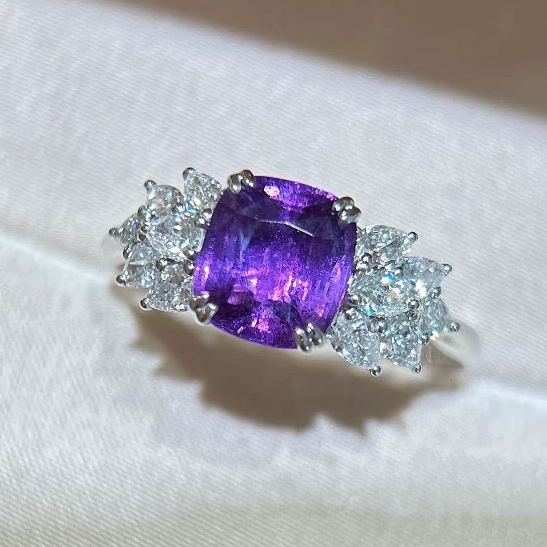 14k Gold 2.75 Ctw Natural Sapphire & Diamond Ring - 4