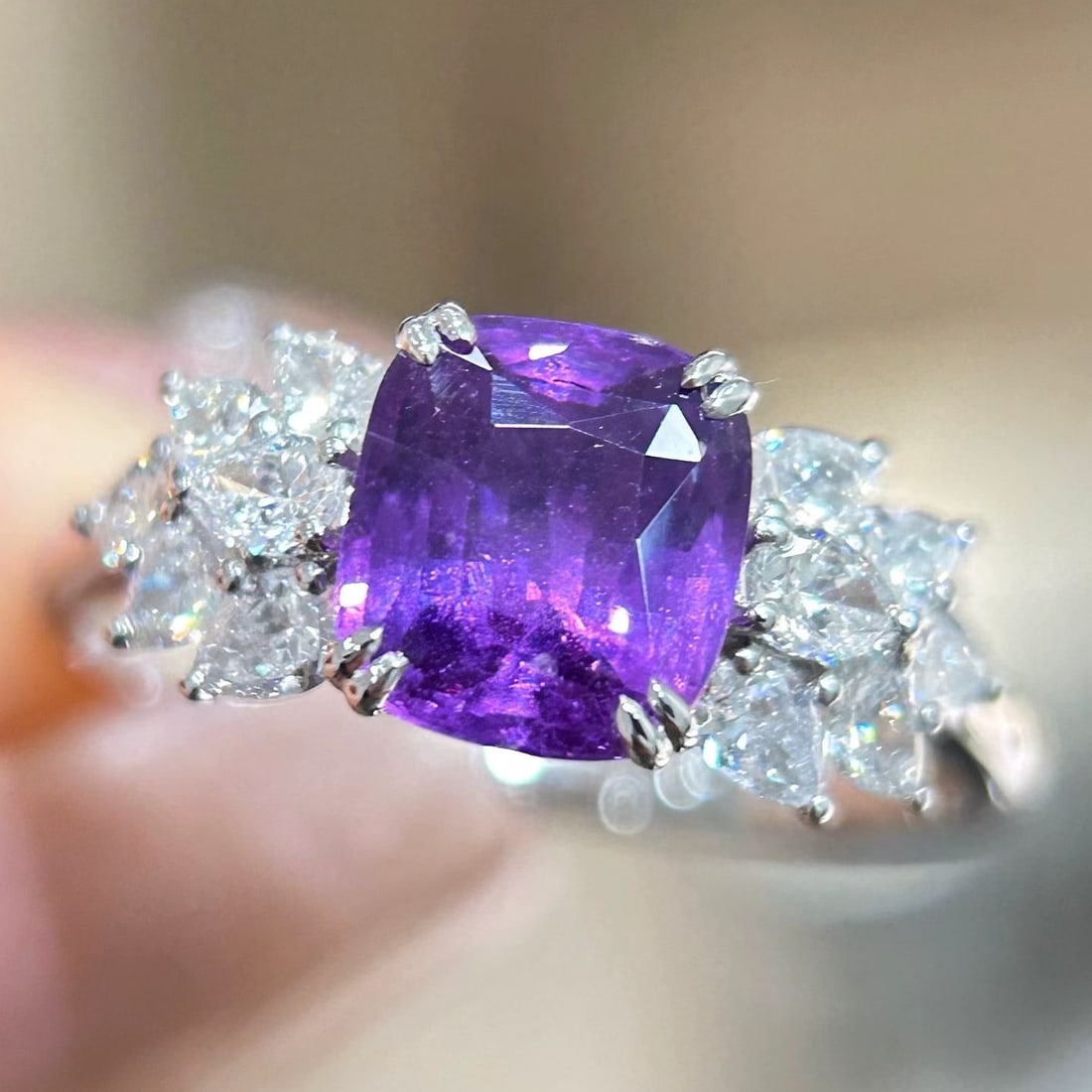14k Gold 2.75 Ctw Natural Sapphire & Diamond Ring - 5