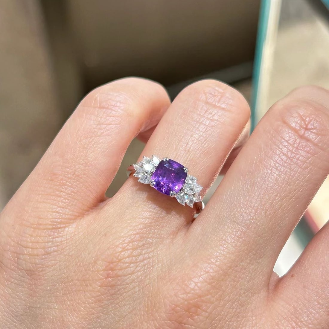14k Gold 2.75 Ctw Natural Sapphire & Diamond Ring - 8