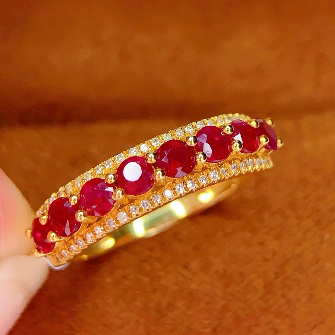 14k Gold 1.00 Ct Natural Ruby & Diamond Ring - 2