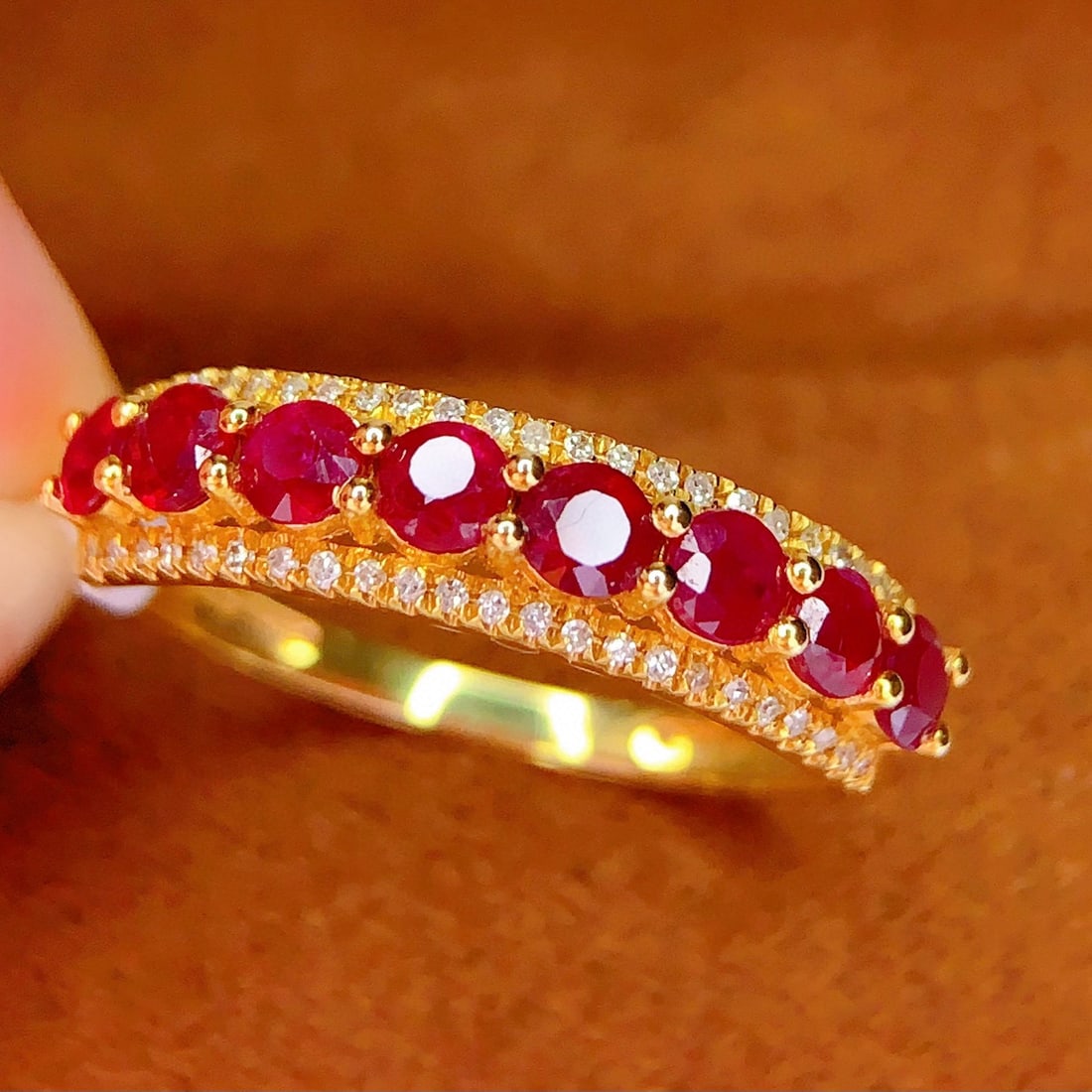 14k Gold 1.00 Ct Natural Ruby & Diamond Ring - 4