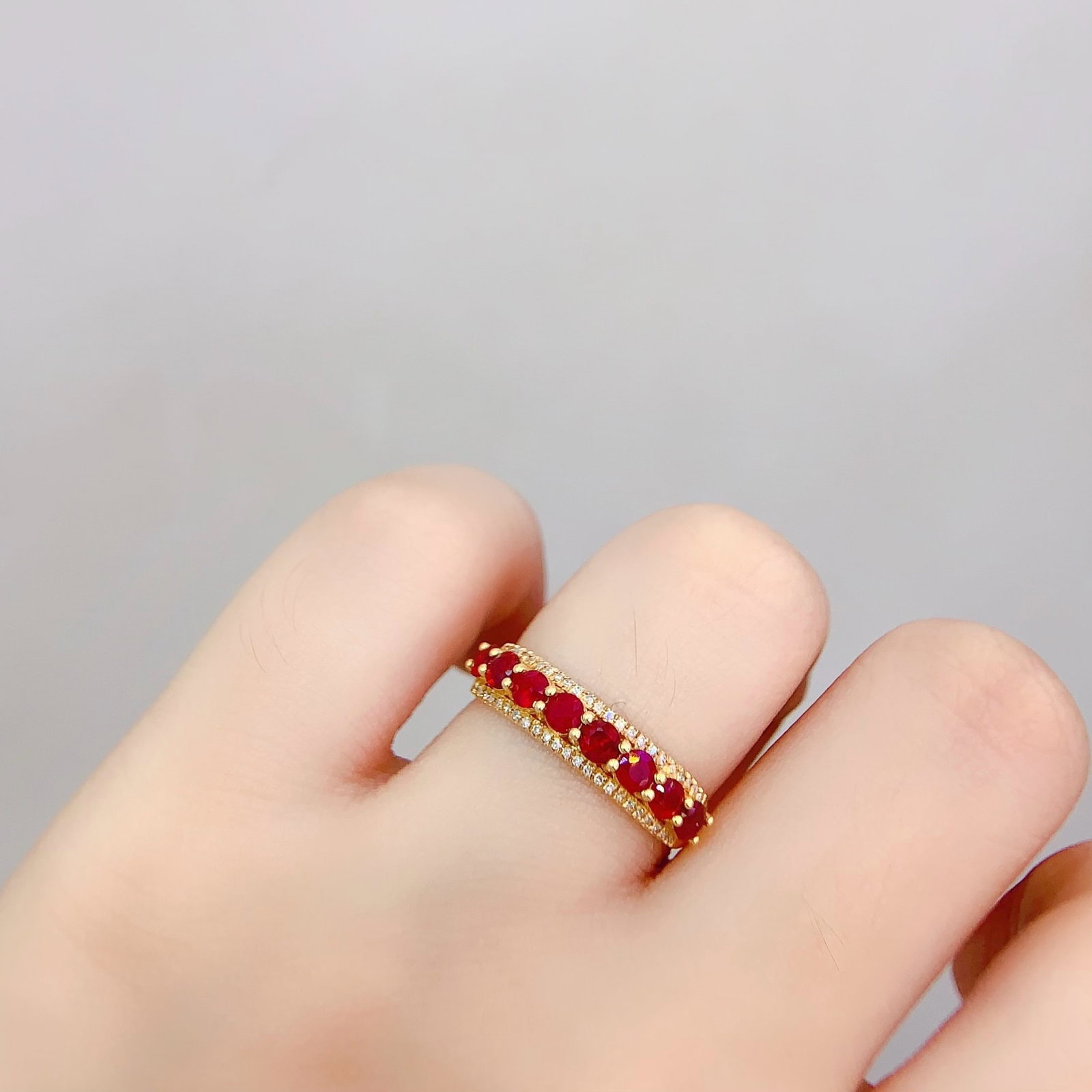 14k Gold 1.00 Ct Natural Ruby & Diamond Ring - 6