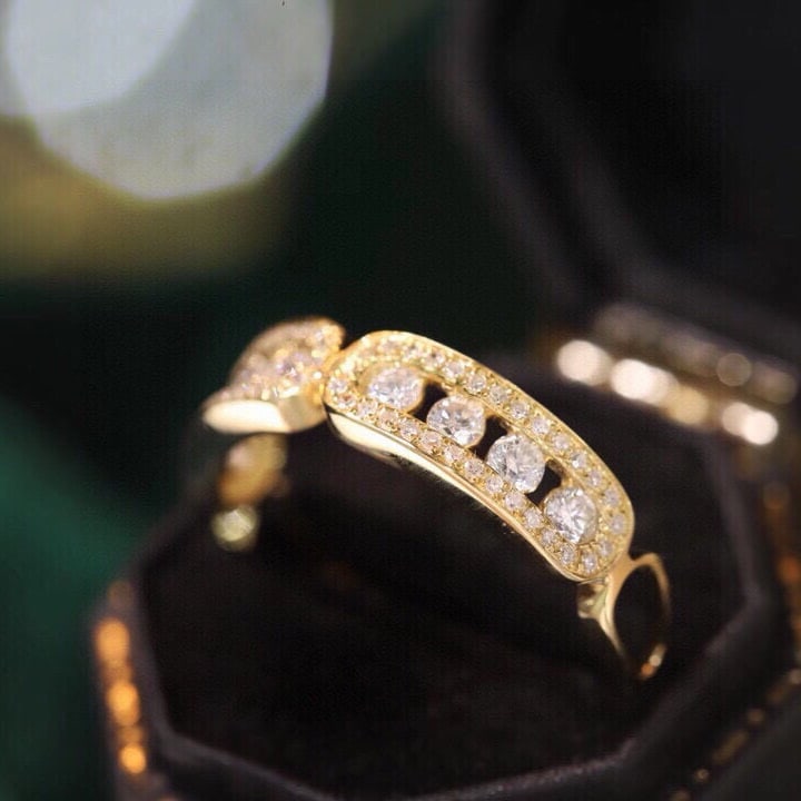 14k Gold 0.60 Ct Natural H Diamond Ring - 4