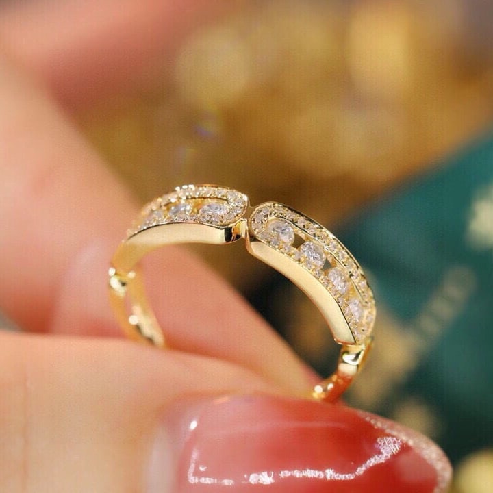 14k Gold 0.60 Ct Natural H Diamond Ring - 5
