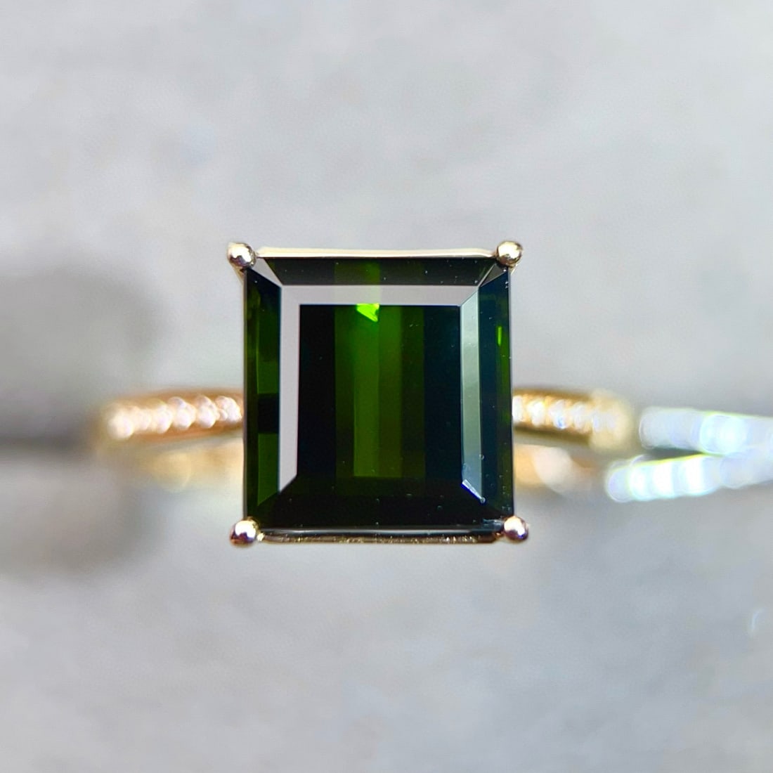 14k Gold 4.38 Ctw Natural Tourmaline & Diamond Ring - 3