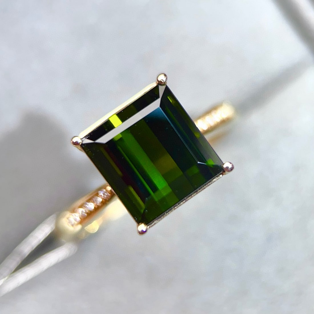 14k Gold 4.38 Ctw Natural Tourmaline & Diamond Ring - 5