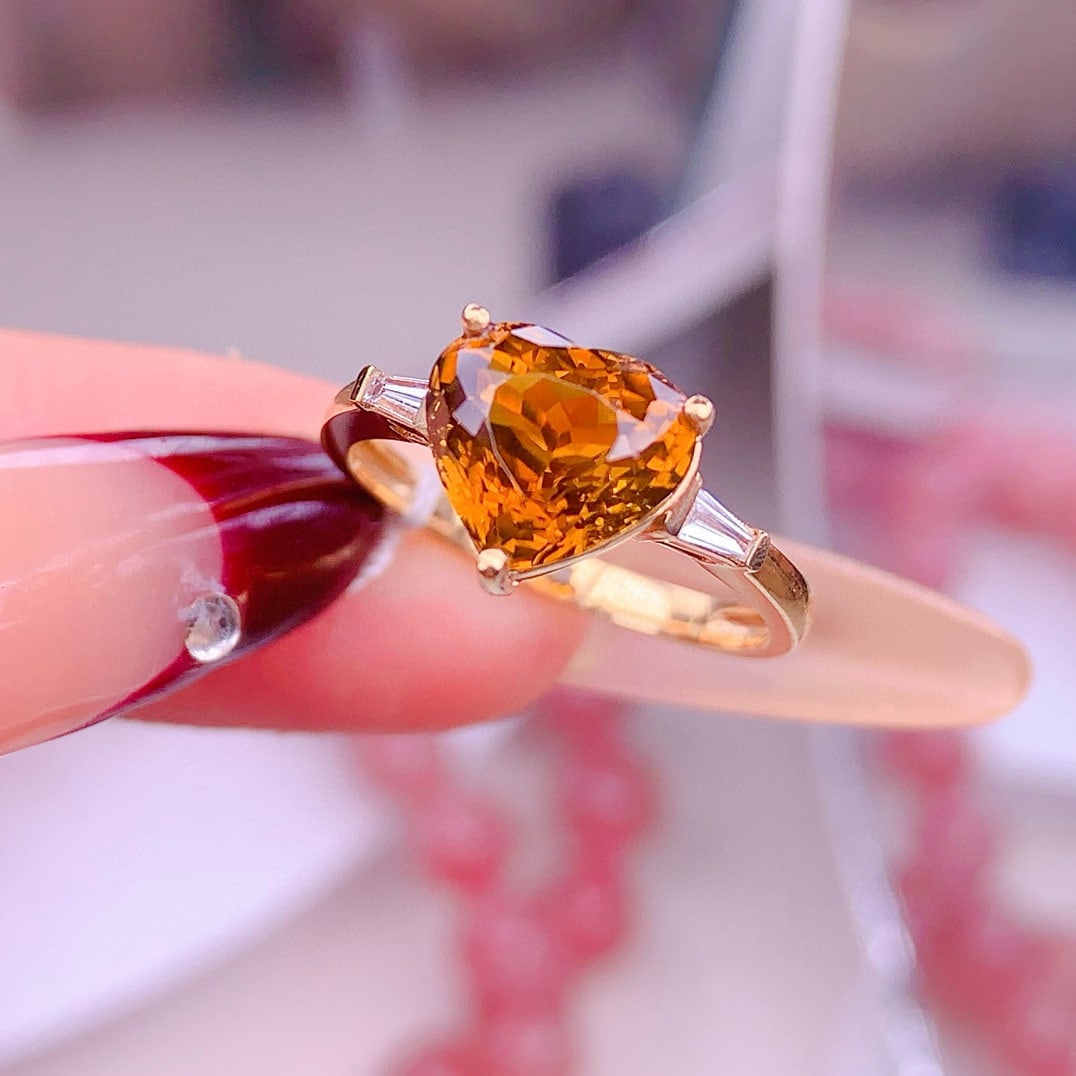 14k Gold 3.5 Ct Natural Tourmaline & Diamond Ring - 2