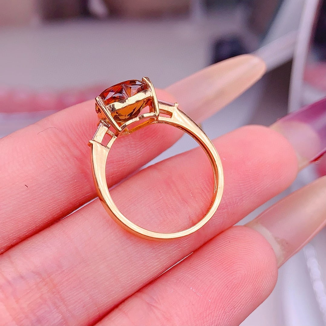 14k Gold 3.5 Ct Natural Tourmaline & Diamond Ring - 6