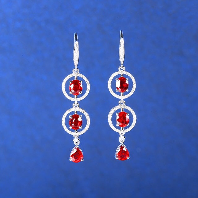 14k Gold 2.73 Ctw Natural Ruby & Diamond Earrings (1 of 6)