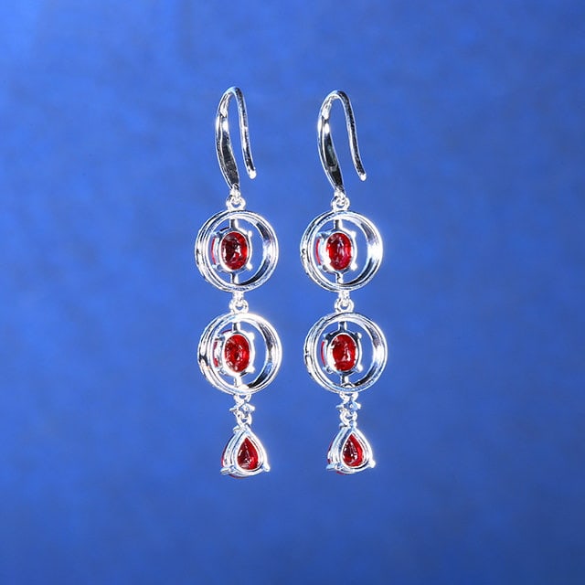 14k Gold 2.73 Ctw Natural Ruby & Diamond Earrings - 4