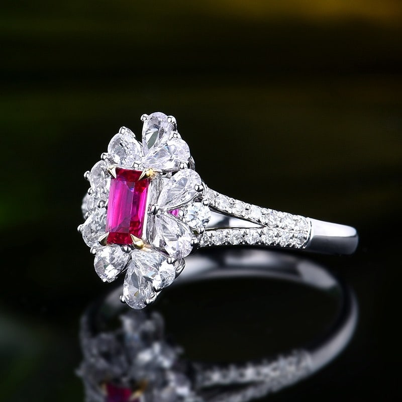 14k Gold 0.44 Ctw Natural Ruby & Diamond Ring - 2