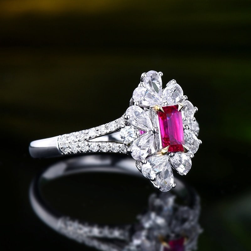 14k Gold 0.44 Ctw Natural Ruby & Diamond Ring - 3