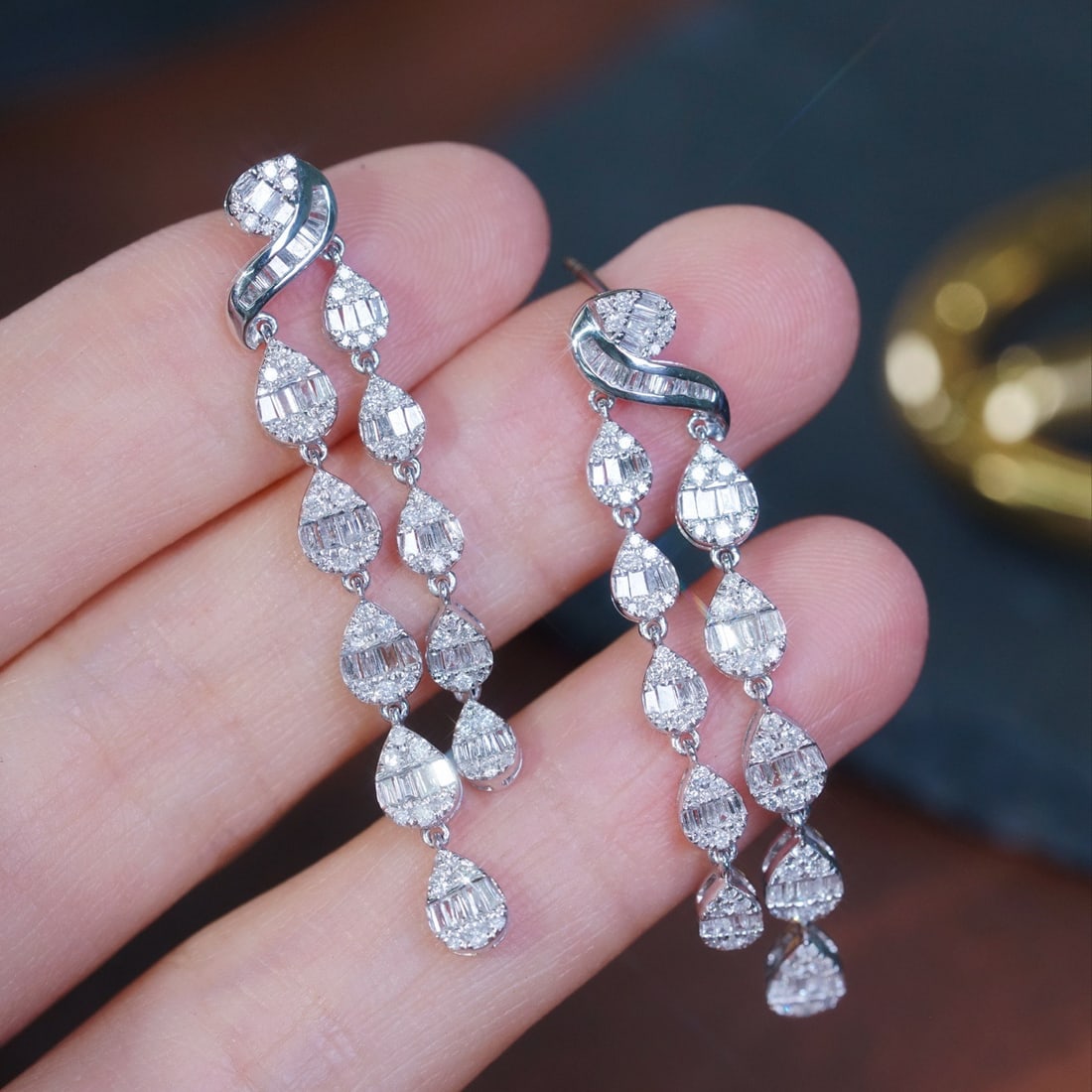 14k Gold 1.40 Ct Natural H Diamond Earrings - 2