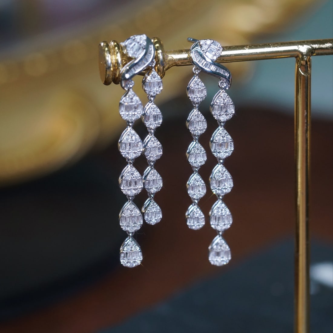 14k Gold 1.40 Ct Natural H Diamond Earrings - 5