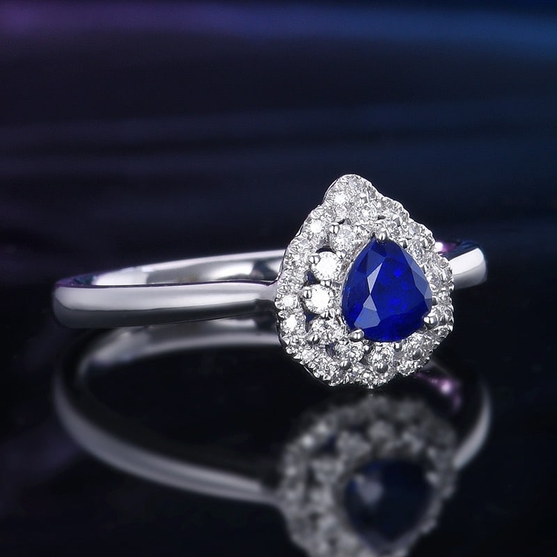14k Gold 0.68 Ctw Natural Sapphire & Diamond Ring - 3