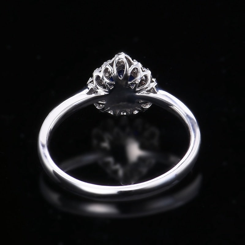 14k Gold 0.68 Ctw Natural Sapphire & Diamond Ring - 4
