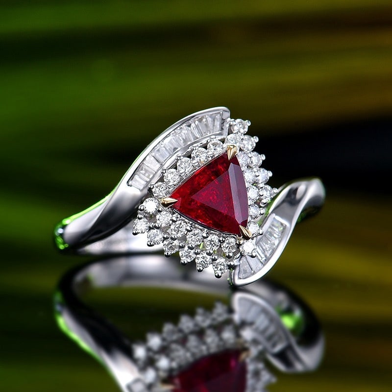 14k Gold 1.13 Ctw Natural Ruby & Diamond Ring - 3