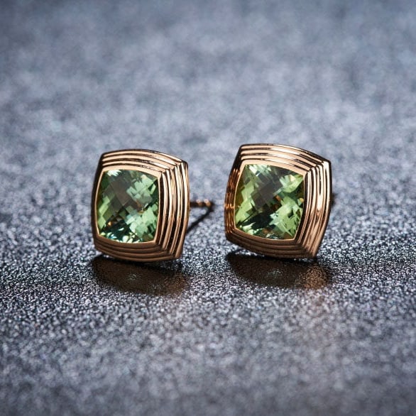 14k Gold 3.0 Ct Natural Tourmaline Earrings - 3