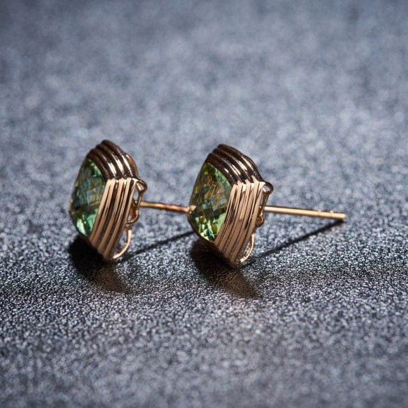 14k Gold 3.0 Ct Natural Tourmaline Earrings - 4