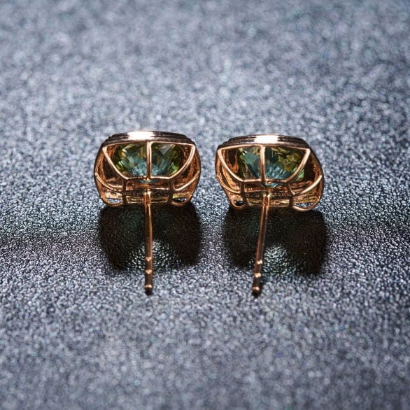 14k Gold 3.0 Ct Natural Tourmaline Earrings - 5