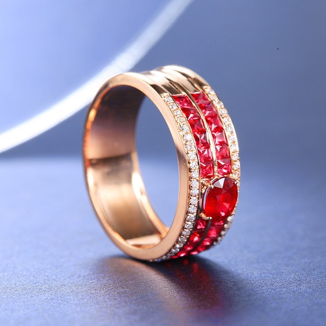 14k Gold 1.37 Ctw Natural Ruby & Ruby Ring - 3