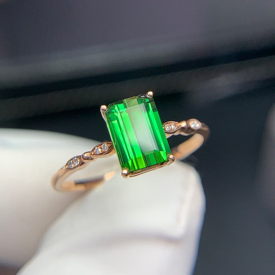 14k Gold 1.22 Ct Natural Tourmaline & Diamond Ring - 5