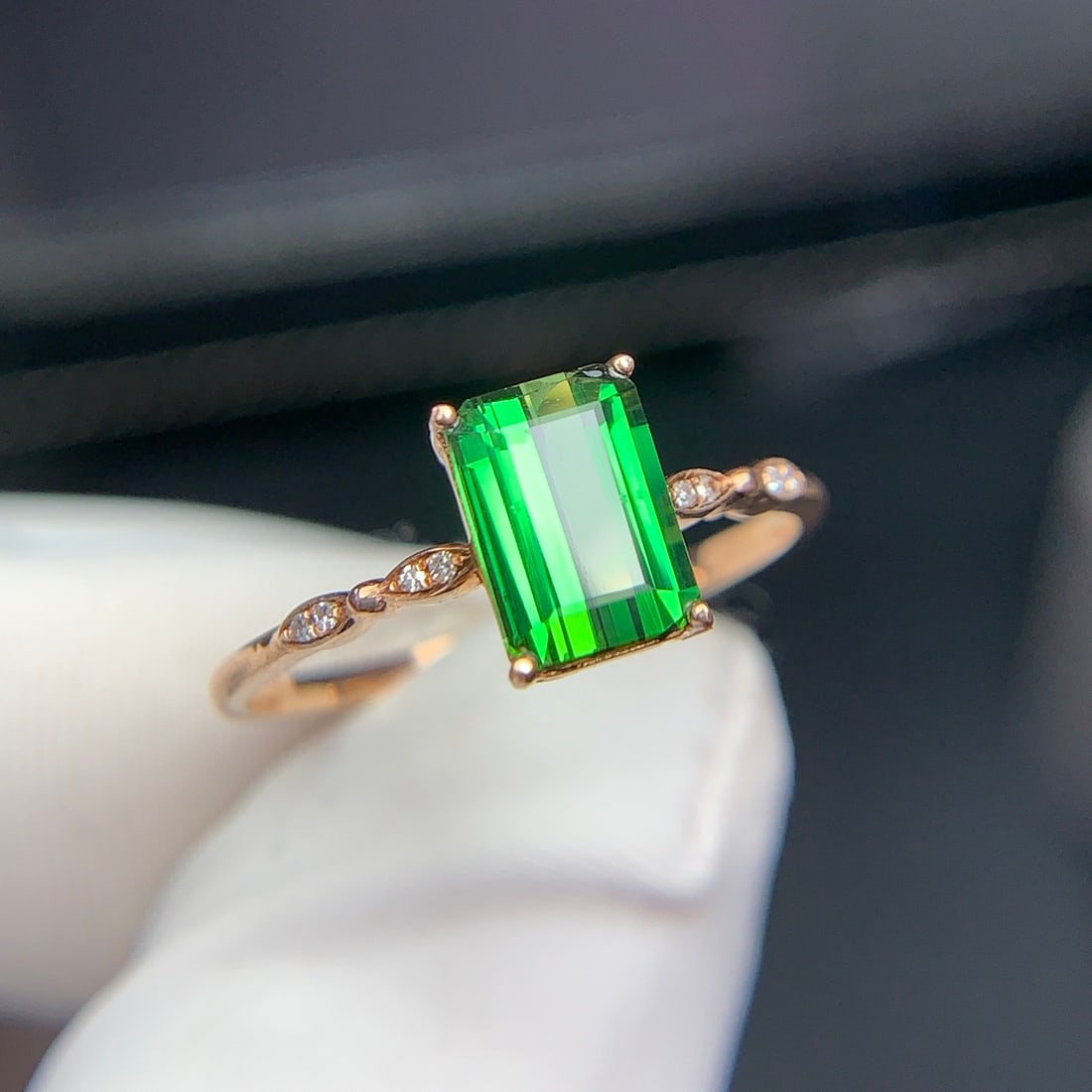 14k Gold 1.22 Ct Natural Tourmaline & Diamond Ring - 6