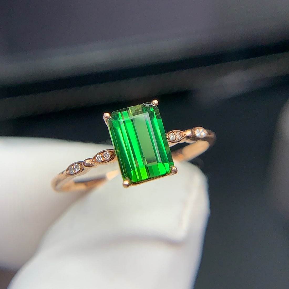 14k Gold 1.22 Ct Natural Tourmaline & Diamond Ring - 8