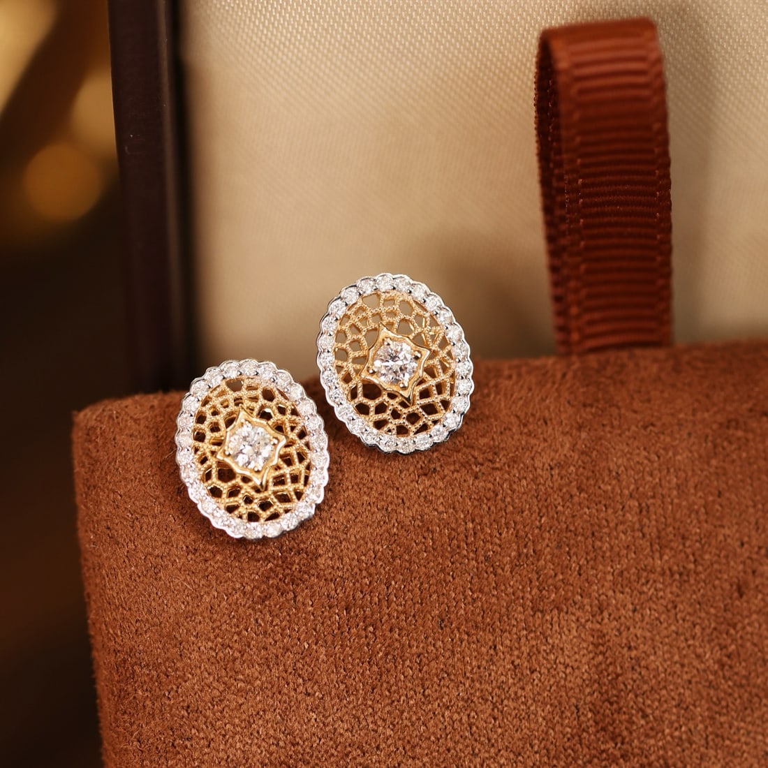 14k Gold 0.45 Ct Natural H Diamond Earrings - 2