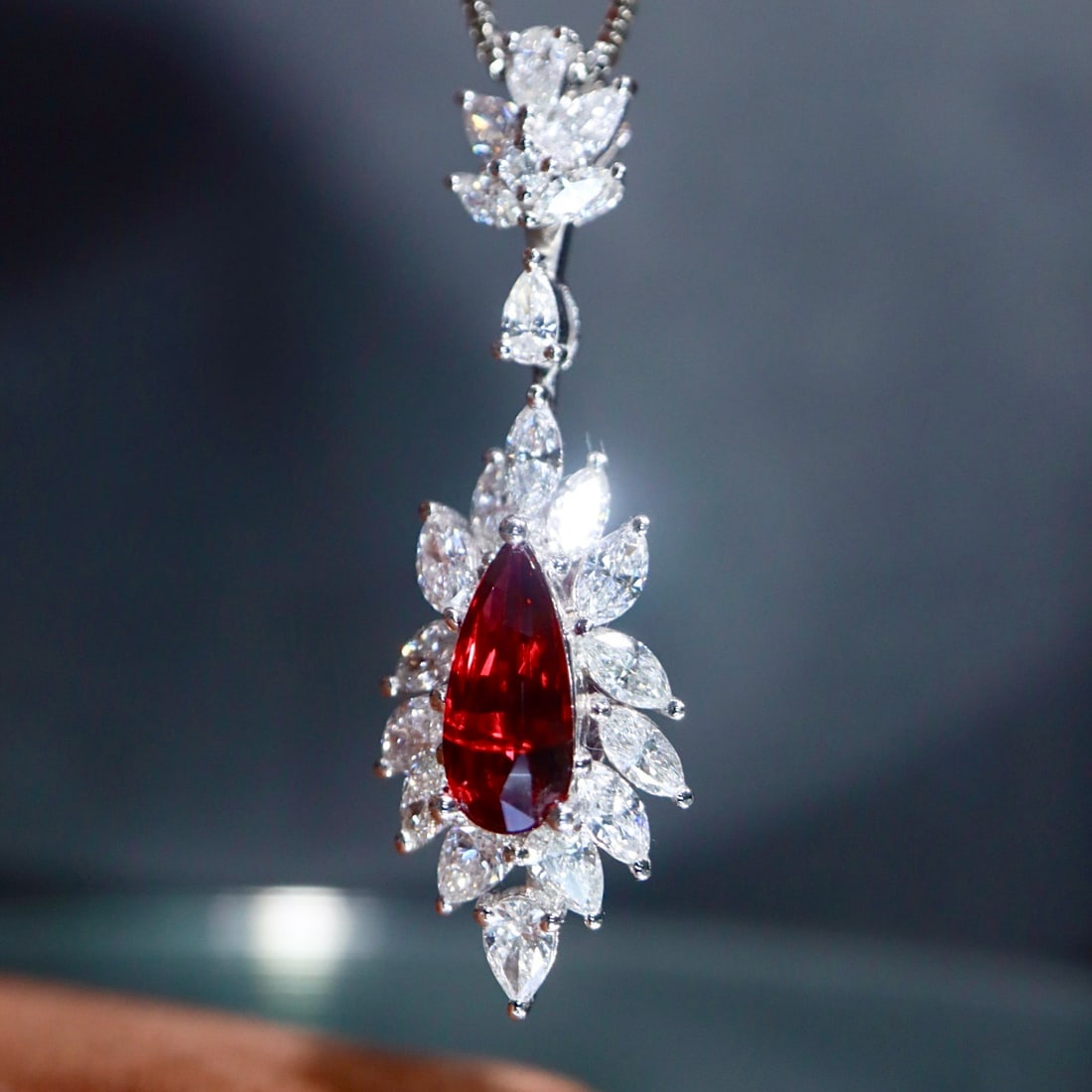 14k Gold 2.26 Ctw Natural Ruby & Diamond Pendant( Without Chain ) - 3