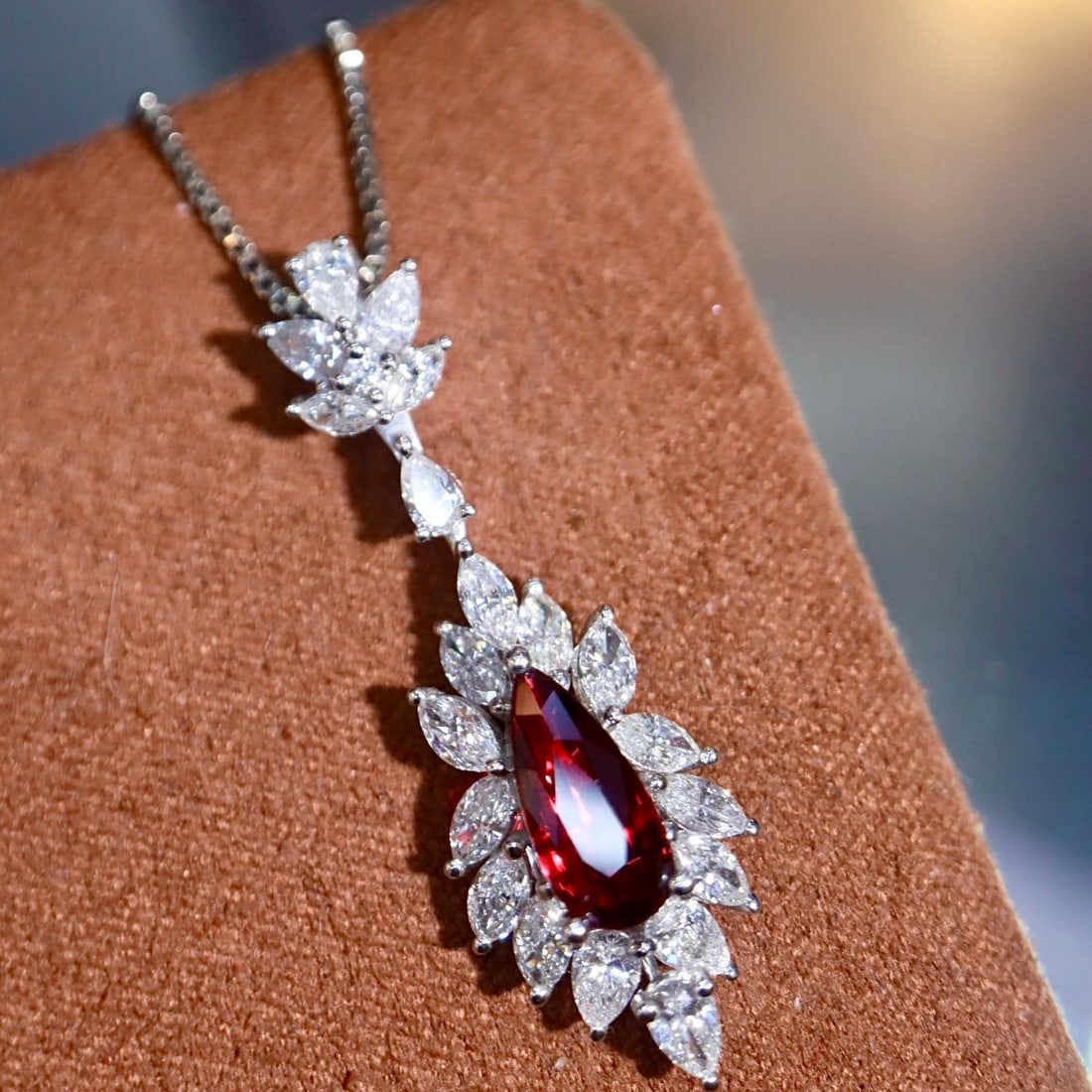 14k Gold 2.26 Ctw Natural Ruby & Diamond Pendant( Without Chain ) - 6