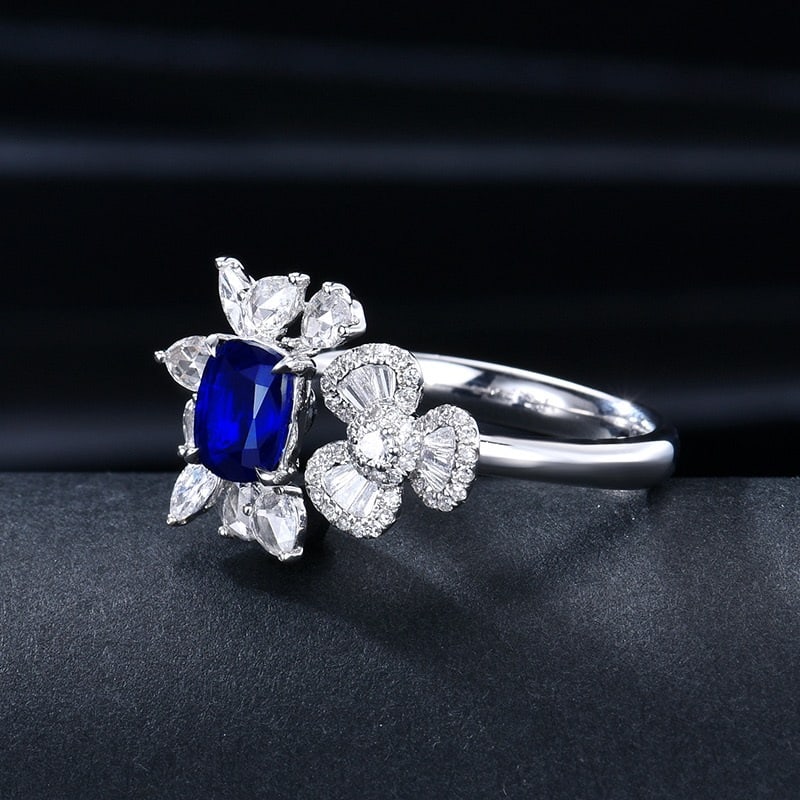 14k Gold 1.93 Ctw Natural Sapphire & Diamond Ring - 2