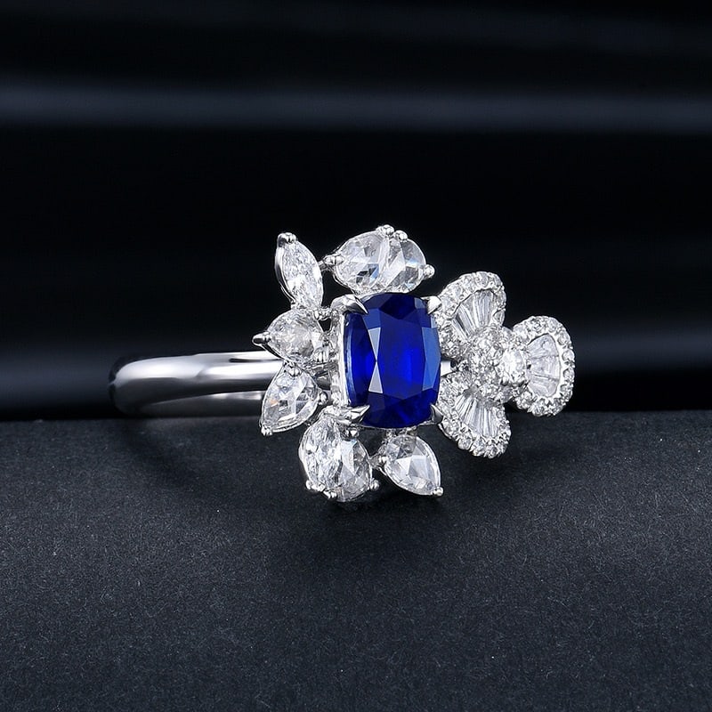 14k Gold 1.93 Ctw Natural Sapphire & Diamond Ring - 3