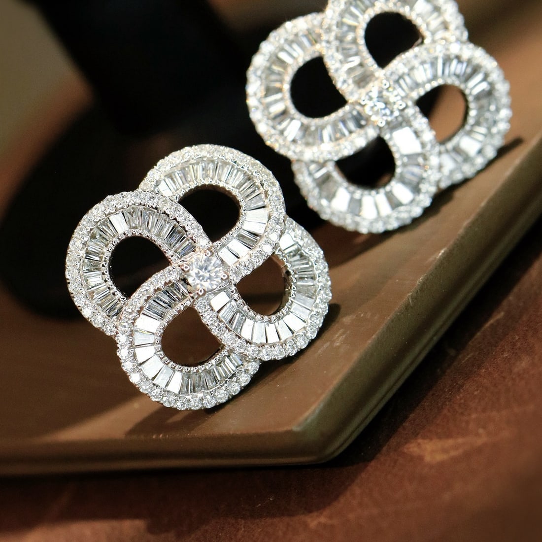 14k Gold 1.06 Ct Natural H Diamond Earrings - 2