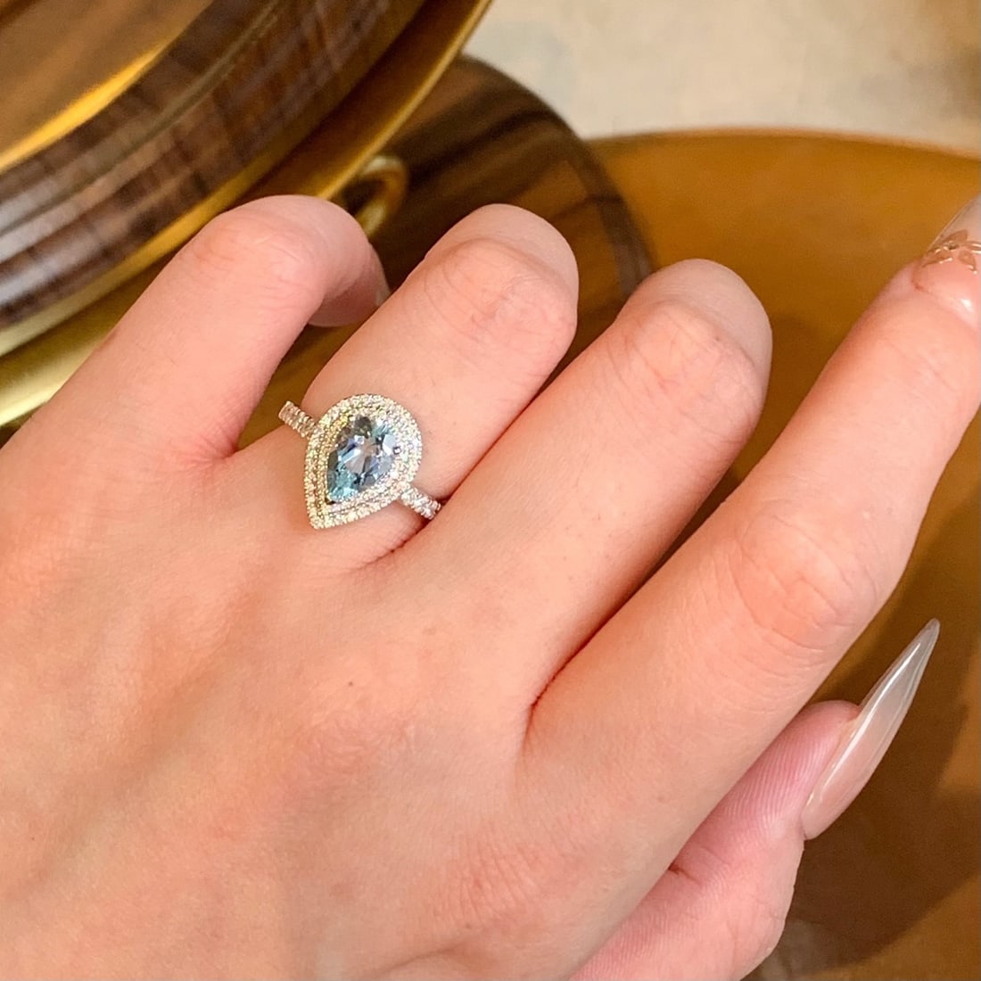 14k Gold 1.67 Ctw Natural Aquamarine & Diamond Ring - 5