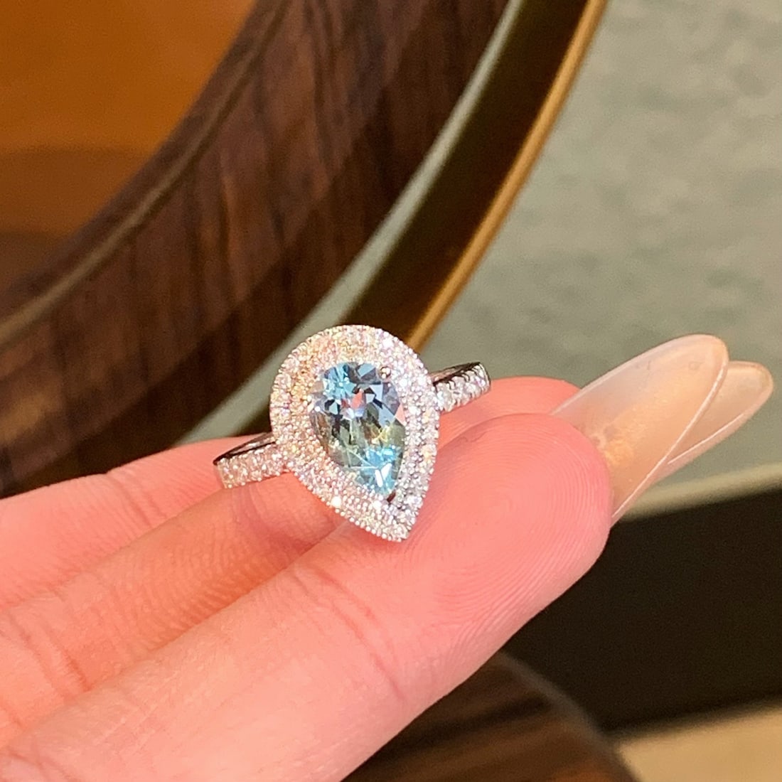 14k Gold 1.67 Ctw Natural Aquamarine & Diamond Ring - 7