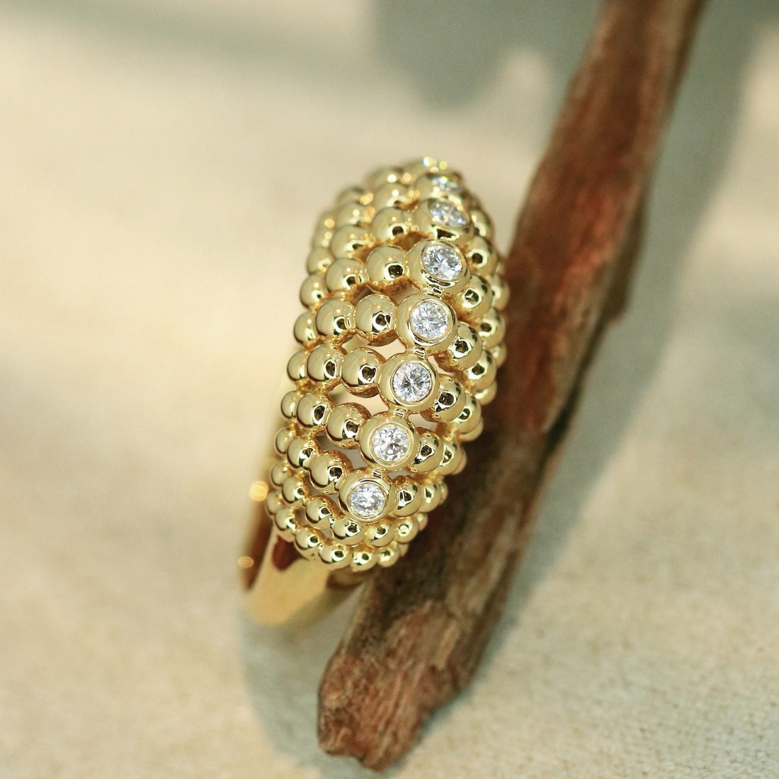 14k Gold 0.23 Ct Natural H Diamond Ring - 5