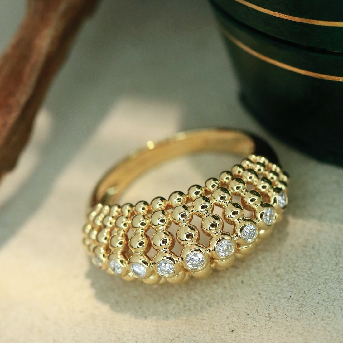 14k Gold 0.23 Ct Natural H Diamond Ring - 6