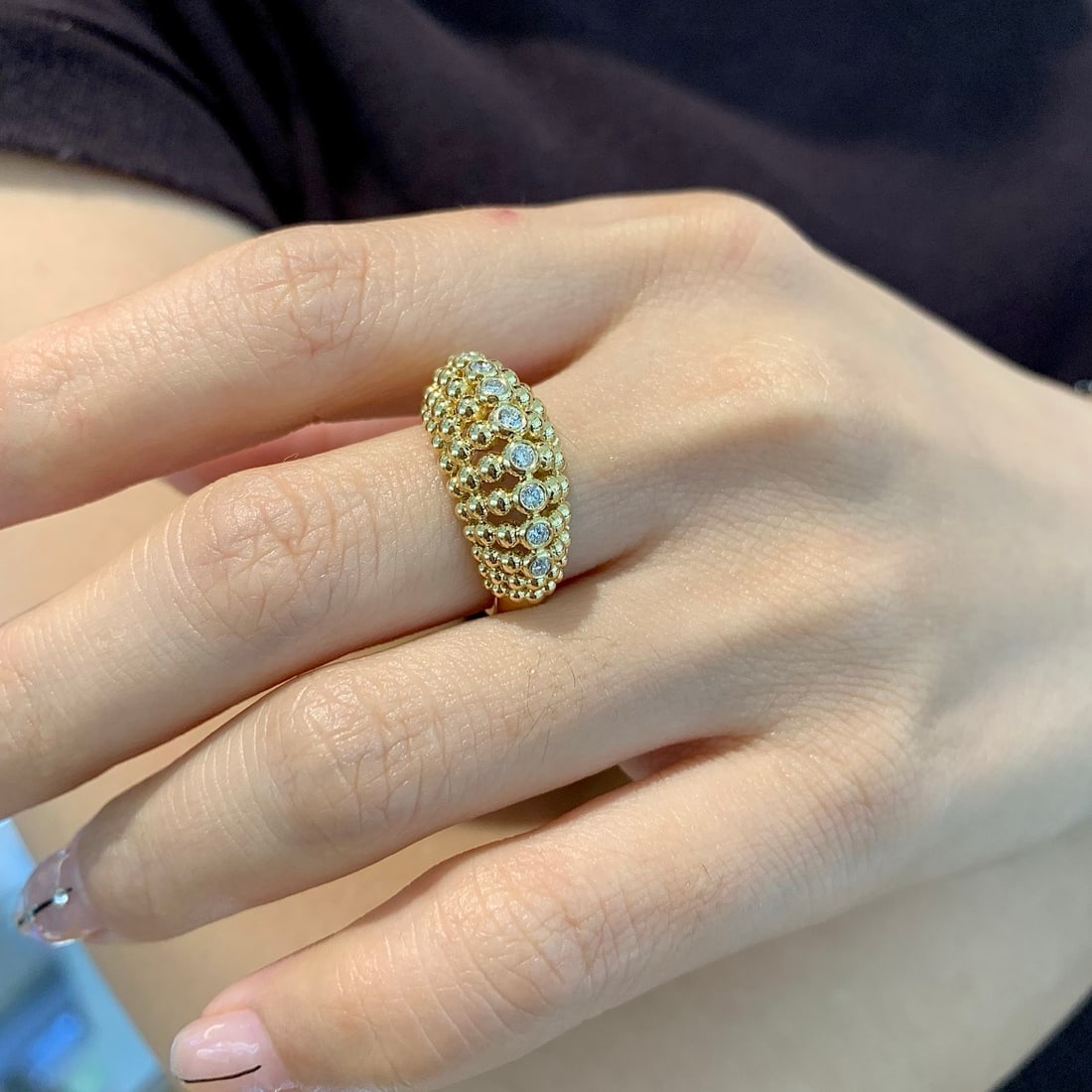 14k Gold 0.23 Ct Natural H Diamond Ring - 8
