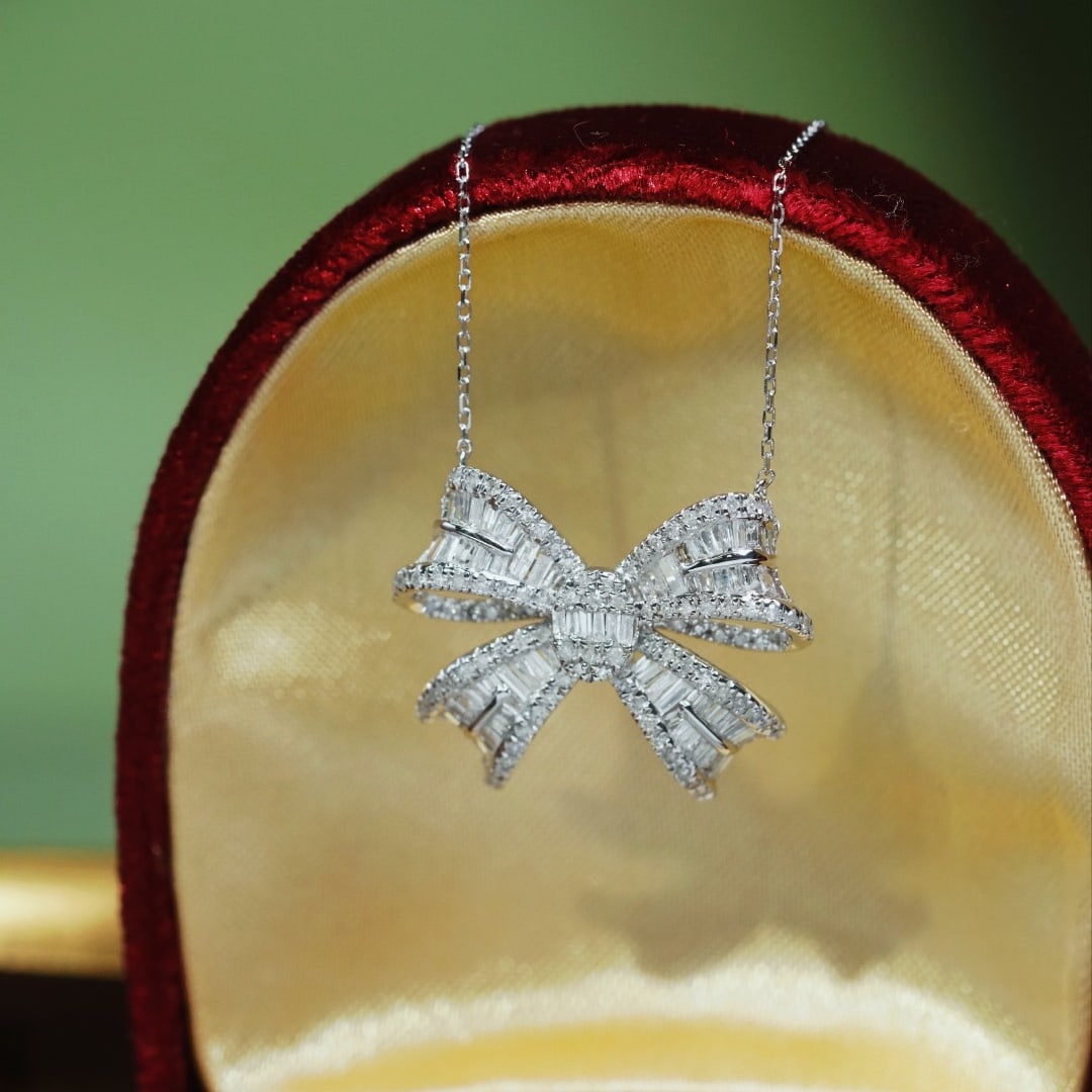 14k Gold 1.00 Ct Natural H Diamond Necklace - 2