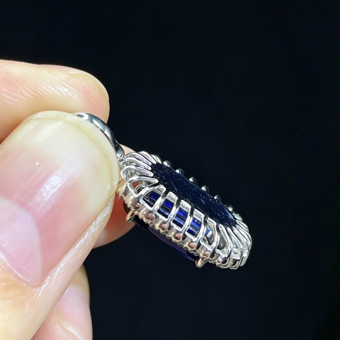 14k Gold 2.45 Ctw Natural Sapphire & Diamond Pendant( Without Chain ) - 6