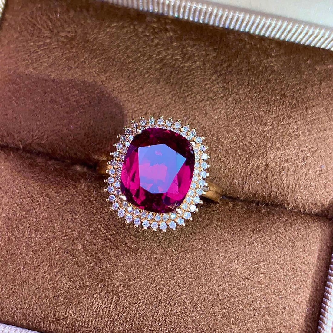 14k Gold 4.14 Ctw Natural Tourmaline & Diamond Ring - 2