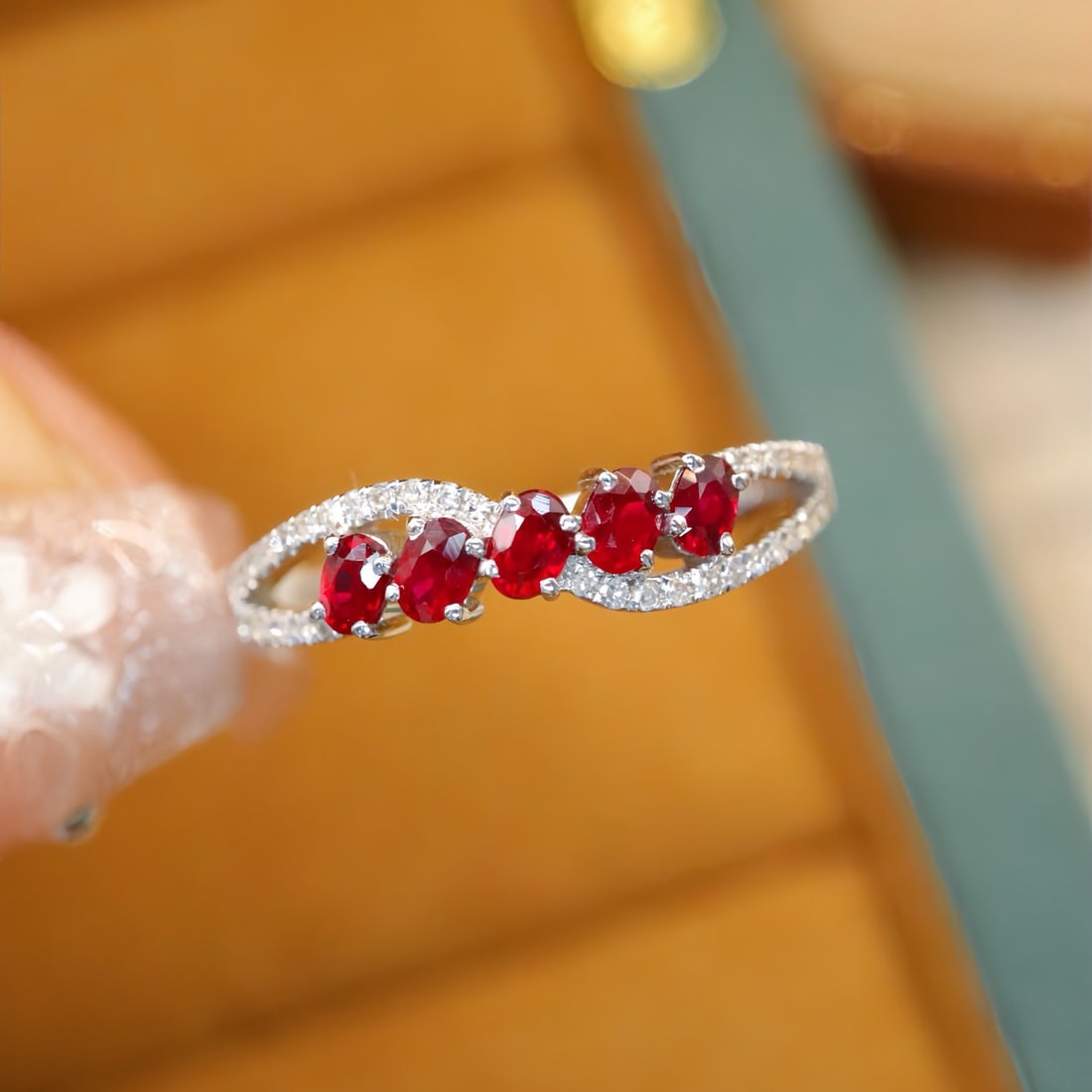 14k Gold 0.62 Ctw Natural Ruby & Diamond Ring: Ref:231158192 // gold content:14k gold // ring size:7. 25us // // main gemstone:ruby // shape:oval // carat weight:0. 50ct // color:red // treatment:natural // // adjacent gemstone 2 : diamond //
