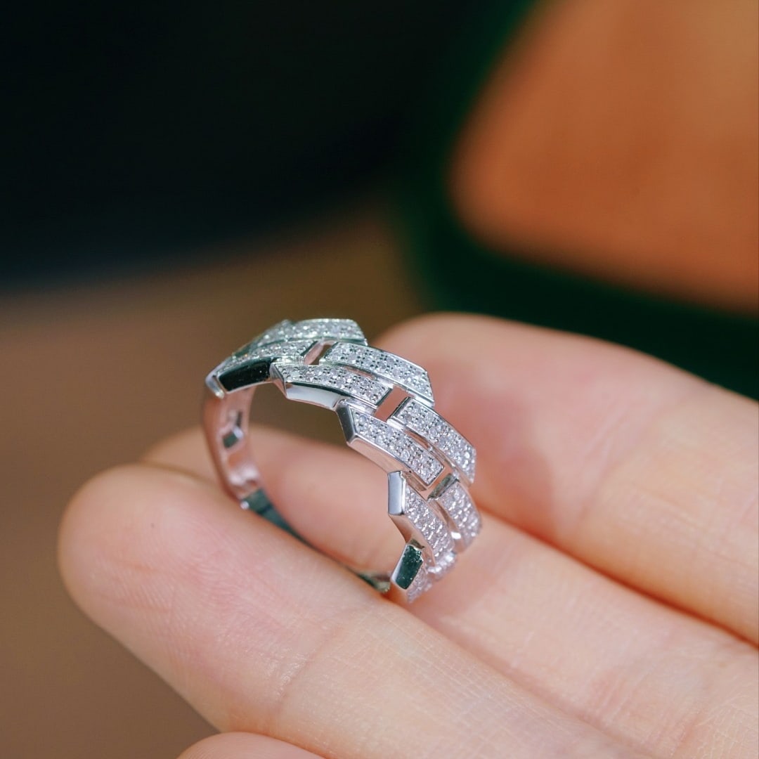 14k Gold 0.40 Ct Natural H Diamond Ring - 3