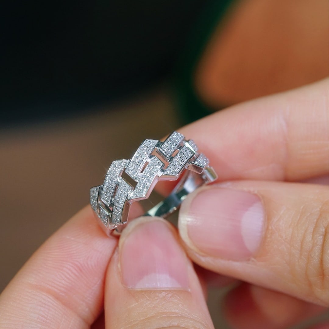 14k Gold 0.40 Ct Natural H Diamond Ring - 6