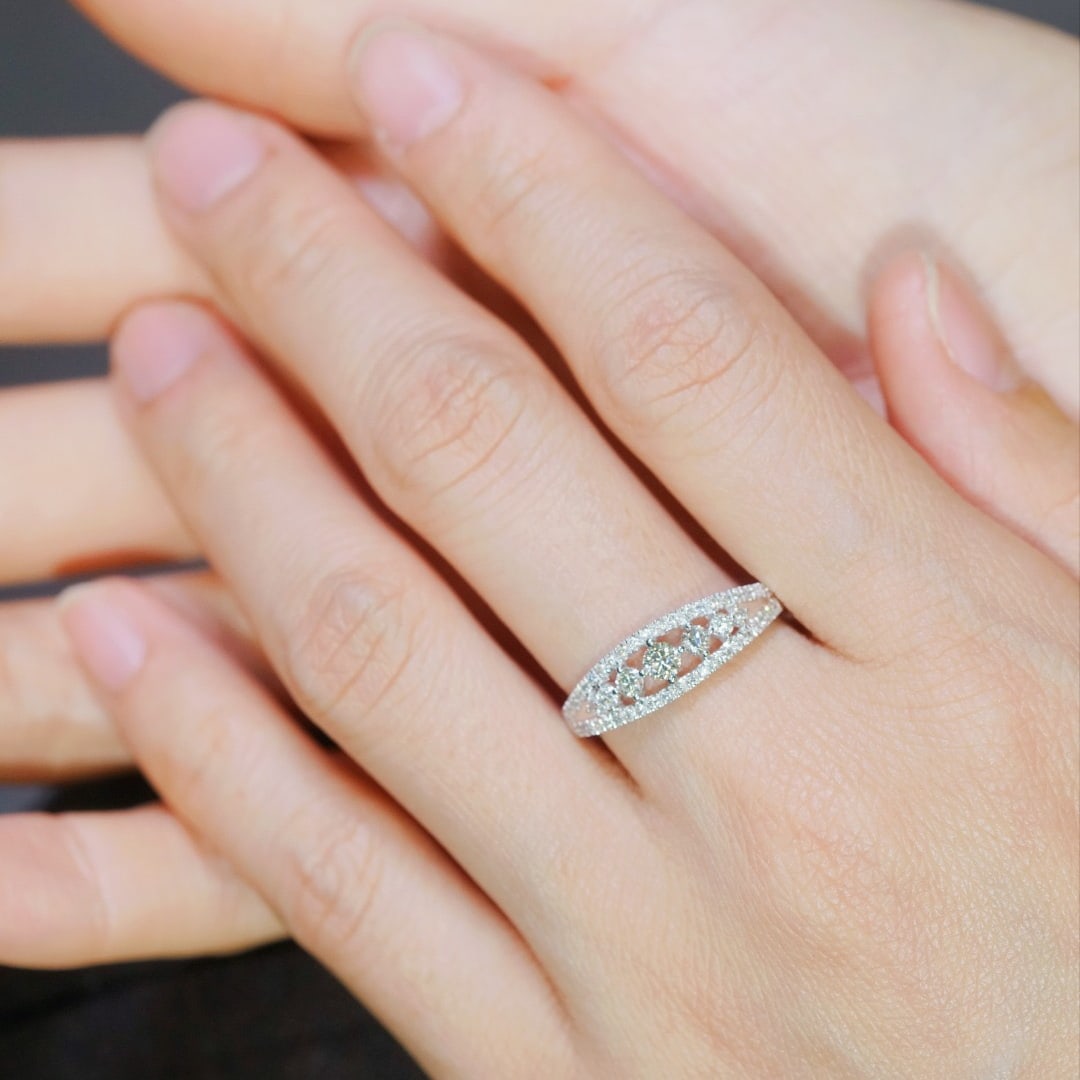 14k Gold 0.60 Ct Natural H Diamond Ring - 5