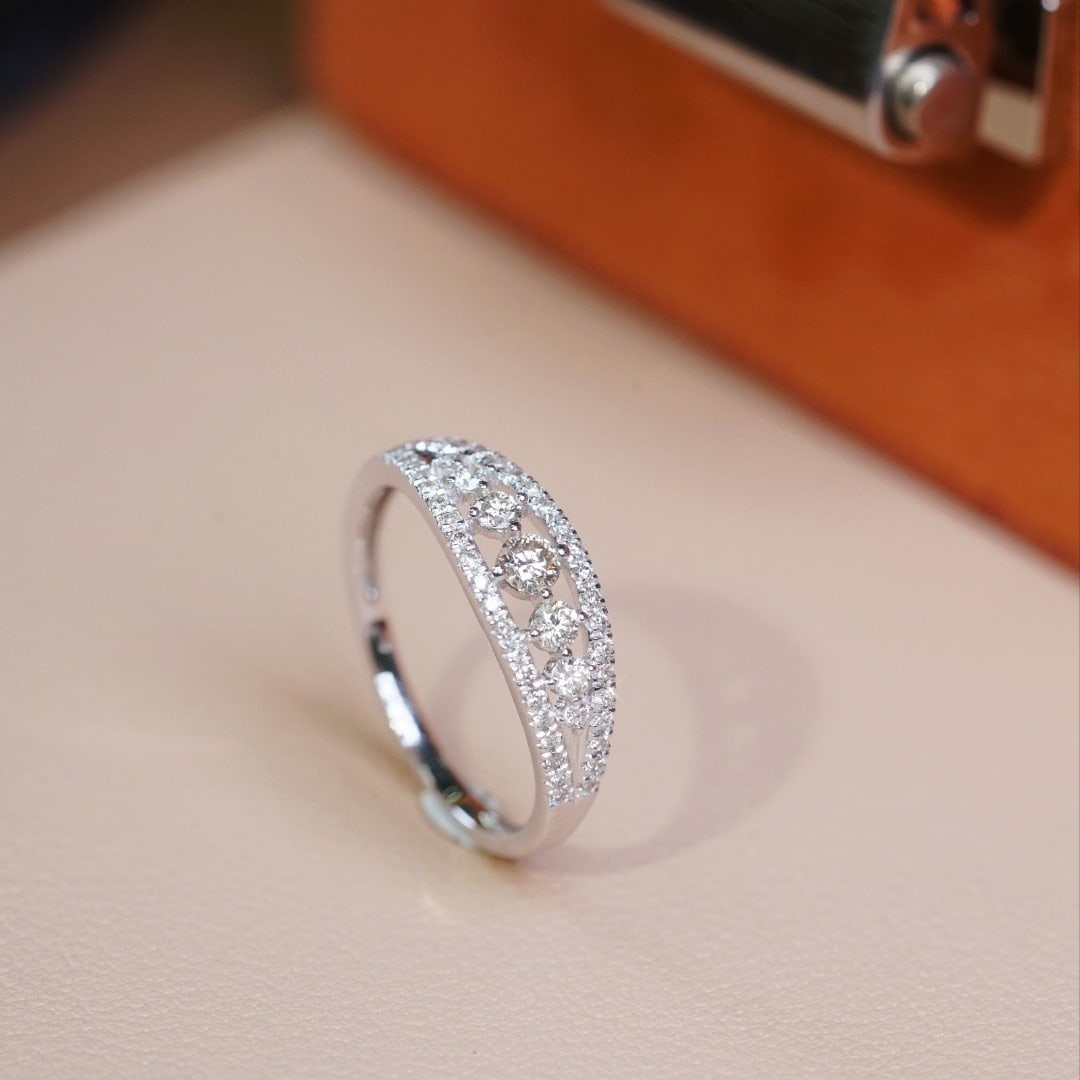 14k Gold 0.60 Ct Natural H Diamond Ring - 6